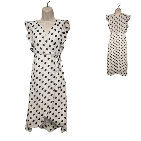 Favlux Fashion Womens Dresses Ladies Polka-Dots Dot Wrap Dress Size SM - Picture 1 of 6
